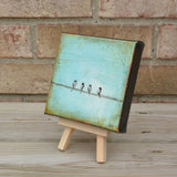 Original art for sale at UGallery.com | 4 Chickadees by Sally Adams | $75 | acrylic painting | 4' h x 4' w | thumbnail 2