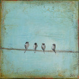 Original art for sale at UGallery.com | 4 Chickadees by Sally Adams | $75 | acrylic painting | 4' h x 4' w | thumbnail 1