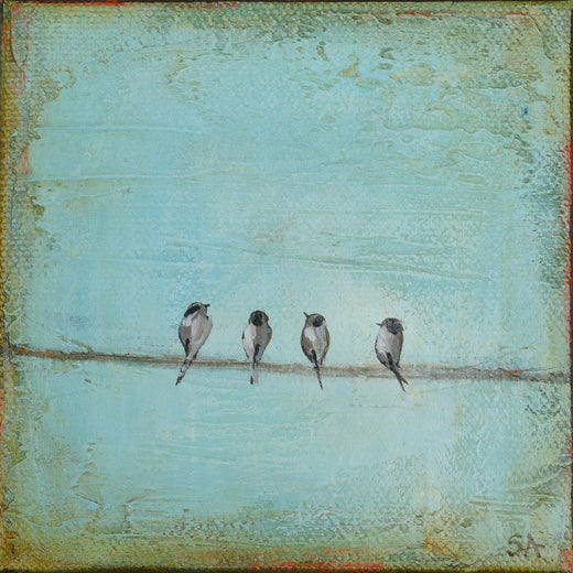 4 Chickadees by Sally Adams |  Artwork Main Image 
