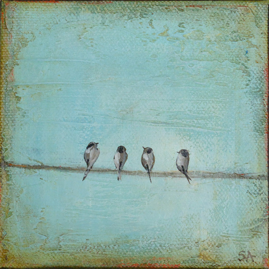 4 Chickadees by Sally Adams |  Artwork Main Image 
