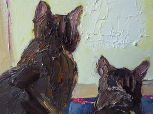 Original art for sale at UGallery.com | Study of Two Cats by Judy Mackey | $300 | oil painting | 8' h x 8' w | photo 4