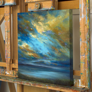 Original art for sale at UGallery.com | Coastal Clouds - 40 by Sheila Finch | $1,500 | oil painting | 20' h x 20' w | photo 3