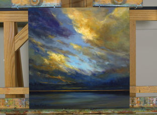 Original art for sale at UGallery.com | Pacific Coastal Clouds by Sheila Finch | $1,500 | oil painting | 20' h x 20' w | photo 3
