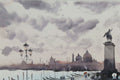 Original art for sale at UGallery.com | Man on the Horse, Venice Waterfront by Swarup Dandapat | $750 | watercolor painting | 15' h x 22' w | thumbnail 4
