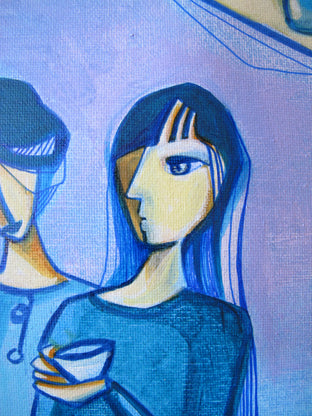 Original art for sale at UGallery.com | Coffee at Night by Diana Elena Chelaru | $275 | acrylic painting | 9' h x 12' w | photo 4