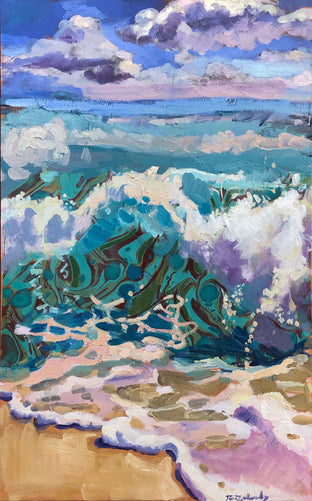 Original art for sale at UGallery.com | California Breakers by Tara Zalewsky-Nease | $2,100 | oil painting | 48' h x 30' w | photo 1