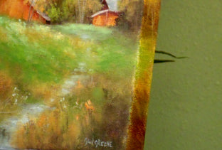 Red Barns by Gail Greene |  Side View of Artwork 