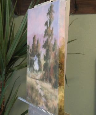 Original art for sale at UGallery.com | Between the Trees by Gail Greene | $325 | oil painting | 12' h x 12' w | photo 2