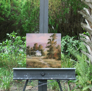 Original art for sale at UGallery.com | Between the Trees by Gail Greene | $325 | oil painting | 12' h x 12' w | photo 3