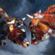 Original art for sale at UGallery.com | Eye to Eye by Jan Fontecchio Perley | $700 | oil painting | 16' h x 16' w | thumbnail 1
