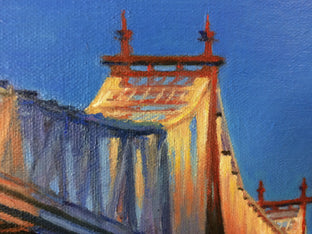 Original art for sale at UGallery.com | 59th Street Bridge at Sunset by Nick Savides | $875 | oil painting | 9' h x 12' w | photo 4