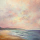 Original art for sale at UGallery.com | Crimson's Edge III: Waves at Daybreak by Gail Greene | $850 | oil painting | 20' h x 20' w | thumbnail 1