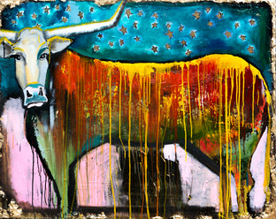 Original art for sale at UGallery.com | A Colorful Beast by Scott Dykema | $7,075 | mixed media artwork | 48' h x 60' w | photo 1