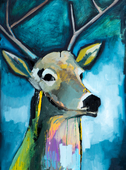 A Deer on Blue by Scott Dykema | Artwork Main Image