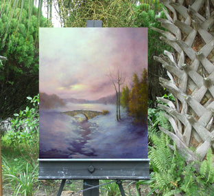 Original art for sale at UGallery.com | Scarlet Winter by Gail Greene | $825 | oil painting | 24' h x 20' w | photo 3