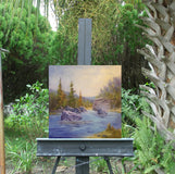 Original art for sale at UGallery.com | Butterscotch Pines by Gail Greene | $425 | oil painting | 16' h x 16' w | thumbnail 3