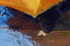 Original art for sale at UGallery.com | Orange Umbrella In Paris Rain by Warren Keating | $1,320 | oil painting | 24' h x 18' w | thumbnail 4