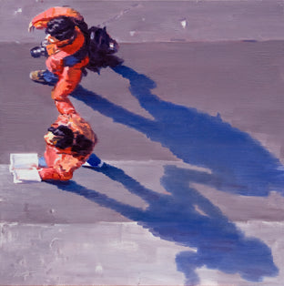 Paris Tourists In Red With Camera by Warren Keating |  Artwork Main Image 