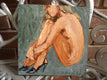 Original art for sale at UGallery.com | Black Patent Leather by Judy Mackey | $350 | oil painting | 8' h x 8' w | thumbnail 3
