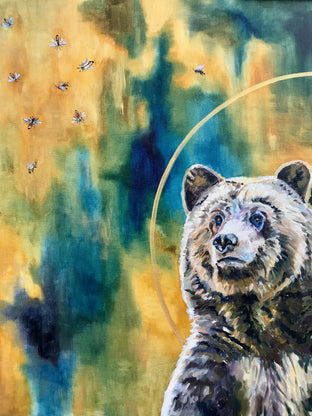 Original art for sale at UGallery.com | Golden by Alana Clumeck | $4,500 | oil painting | 60' h x 48' w | photo 3