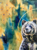Original art for sale at UGallery.com | Golden by Alana Clumeck | $4,500 | oil painting | 60' h x 48' w | thumbnail 3