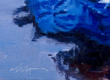 Original art for sale at UGallery.com | Hat And Orange Umbrella In The Paris Rain by Warren Keating | $700 | oil painting | 14' h x 11' w | thumbnail 4