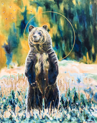 Original art for sale at UGallery.com | Golden by Alana Clumeck | $4,500 | oil painting | 60' h x 48' w | photo 1