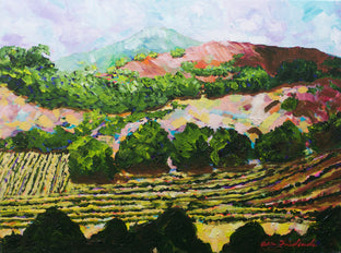 Original art for sale at UGallery.com | Valley Vineyard by Allan P. Friedlander | $600 | acrylic painting | 18' h x 24' w | photo 1