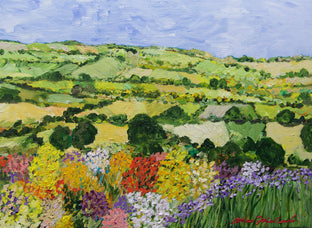 Original art for sale at UGallery.com | Garden on the Hilltop by Allan P. Friedlander | $600 | acrylic painting | 18' h x 24' w | photo 1