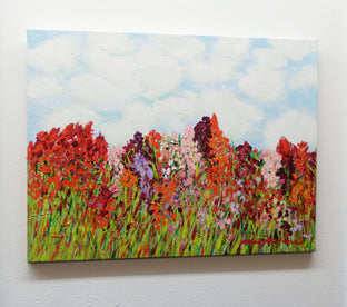 Original art for sale at UGallery.com | Red Garden by Allan P. Friedlander | $600 | acrylic painting | 18' h x 24' w | photo 3
