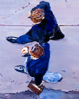 Original art for sale at UGallery.com | Two Cool Guys Walking Together In Paris by Warren Keating | $1,100 | oil painting | 30' h x 24' w | photo 1