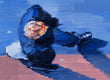 Original art for sale at UGallery.com | Shadow Of A Man In Paris #2 by Warren Keating | $1,000 | oil painting | 18' h x 24' w | thumbnail 2