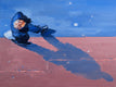 Original art for sale at UGallery.com | Shadow Of A Man In Paris #2 by Warren Keating | $1,000 | oil painting | 18' h x 24' w | thumbnail 1