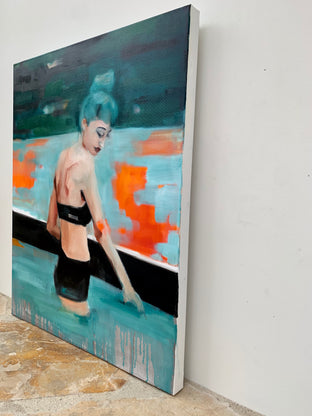 Original art for sale at UGallery.com | The Wading by Malia Pettit | $1,425 | oil painting | 30' h x 24' w | photo 2