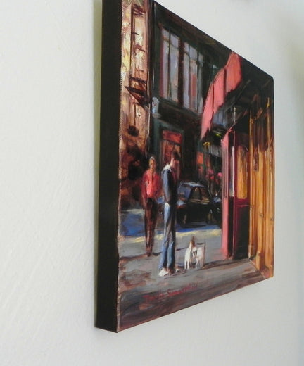 A Walk in Greenwich Village by Jonelle Summerfield |  Side View of Artwork 