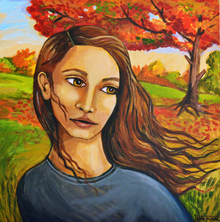 Original art for sale at UGallery.com | Autumn Breeze by Kira Yustak | $750 | acrylic painting | 20' h x 20' w | photo 1