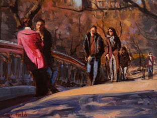 Original art for sale at UGallery.com | Bow Bridge by Jonelle Summerfield | $750 | oil painting | 18' h x 14' w | photo 3