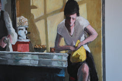 Original art for sale at UGallery.com | Yellow Bag by Bertrand Girard | $1,900 | acrylic painting | 26' h x 32' w | thumbnail 2