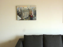 Original art for sale at UGallery.com | View From a Balcony by Bertrand Girard | $2,225 | mixed media artwork | 18' h x 23' w | thumbnail 3