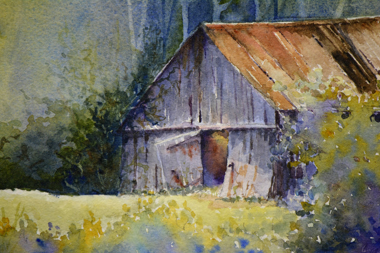 Barn in Berea 2 by Judy Mudd |  Side View of Artwork 