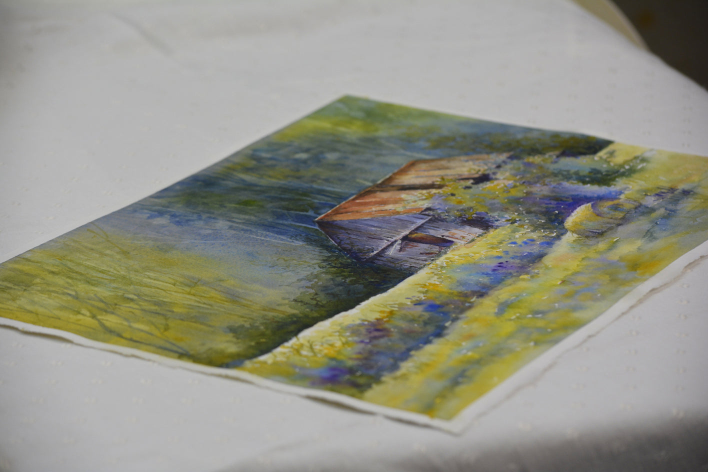 Barn in Berea 2 by Judy Mudd |  Closeup View of Artwork 