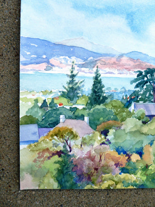 Original art for sale at UGallery.com | Bay View from Oakland Hills by Catherine McCargar | $375 | watercolor painting | 9' h x 13' w | photo 2