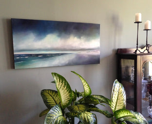 Original art for sale at UGallery.com | Beach Storm by Nancy Hughes Miller | $1,150 | oil painting | 20' h x 40' w | photo 3