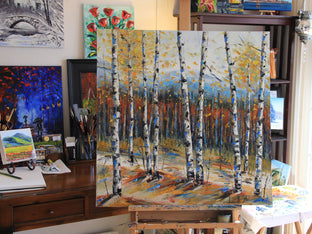 Birch Trees of Fall by Lisa Elley |  Context View of Artwork 