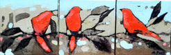 Original art for sale at UGallery.com | Birdland by Mary Pratt | $575 | oil painting | 8' h x 24' w | thumbnail 1