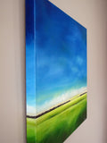 Original art for sale at UGallery.com | Blue Sky Marsh by Nancy Hughes Miller | $950 | oil painting | 24' h x 24' w | thumbnail 2
