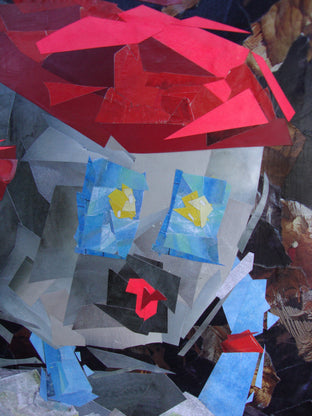 Original art for sale at UGallery.com | Bot Descending a Staircase by Diane Flick | $2,800 | mixed media artwork | 36' h x 24' w | photo 4