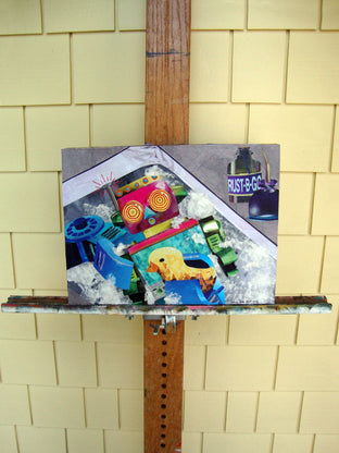 Original art for sale at UGallery.com | Bot's First Bath by Diane Flick | $1,275 | mixed media artwork | 12' h x 16' w | photo 3