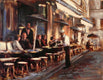 Original art for sale at UGallery.com | Cafe in Montmartre III by Jonelle Summerfield | $600 | oil painting | 11' h x 14' w | thumbnail 1