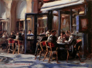 Original art for sale at UGallery.com | Cafe in Paris II by Jonelle Summerfield | $400 | oil painting | 9' h x 12' w | photo 1